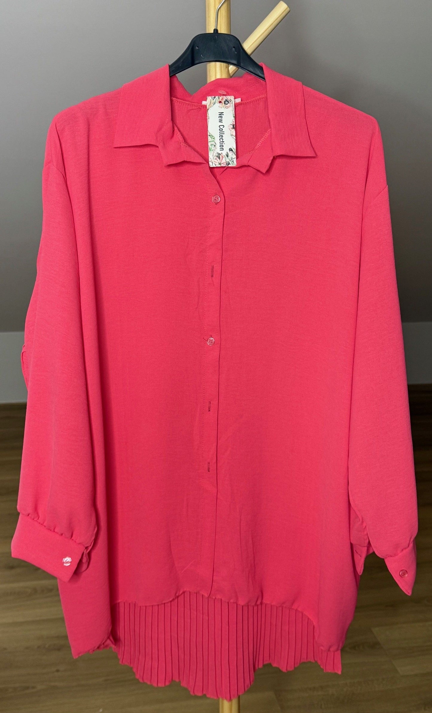 Blouse met plissé achterkant grote maat