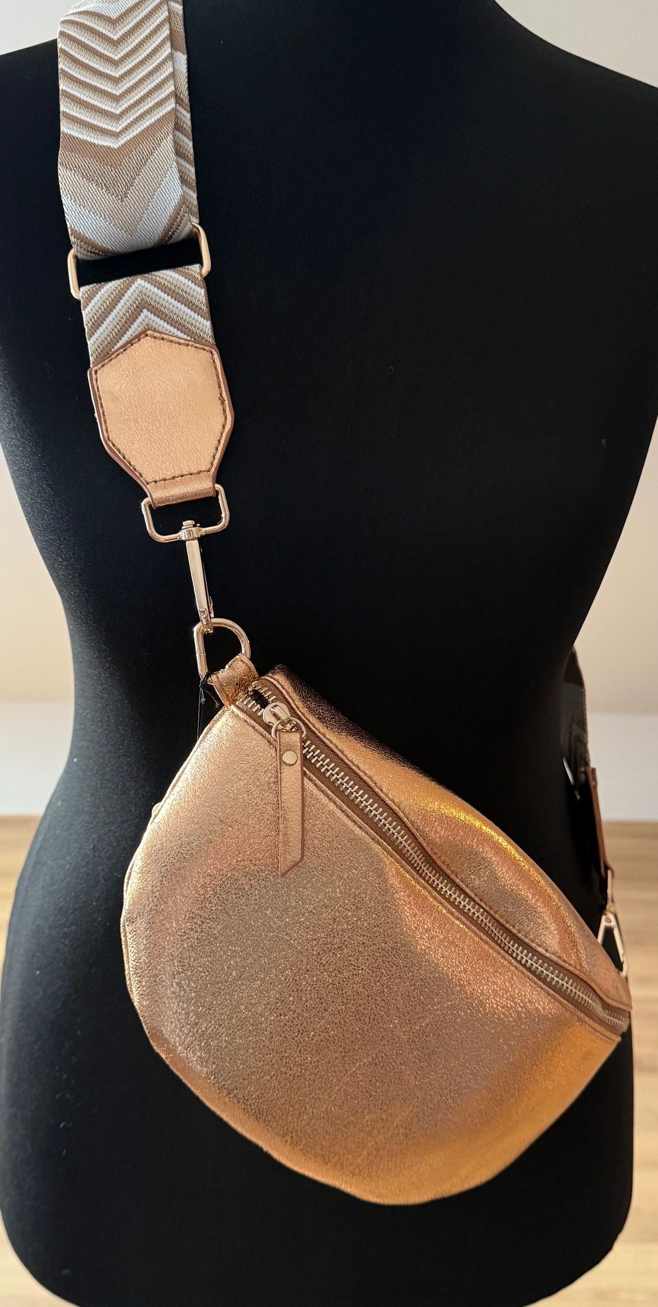 Metallic schoudertas in 3 kleuren