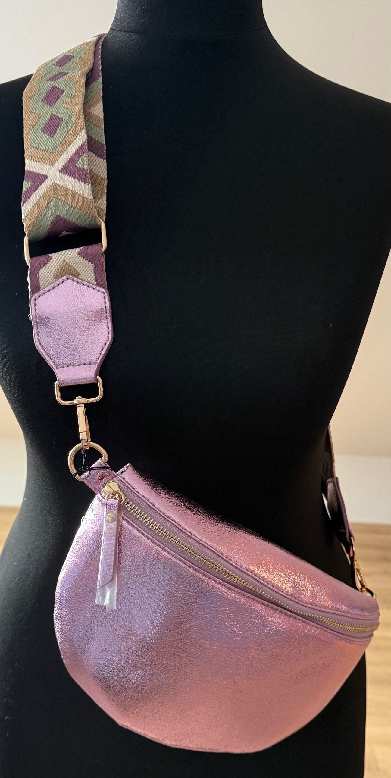 Metallic schoudertas in 3 kleuren