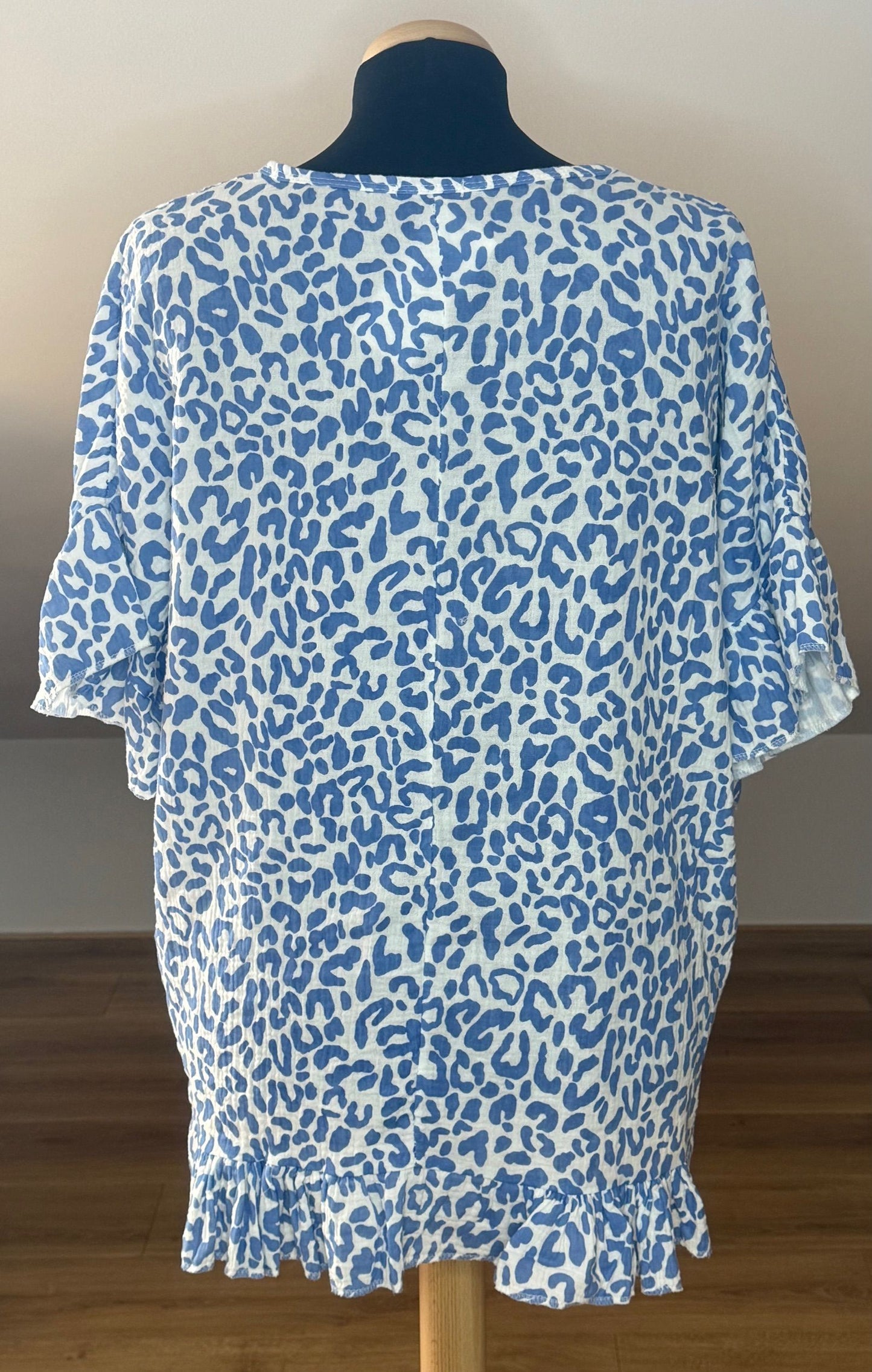 Top Panterprint roze en blauw