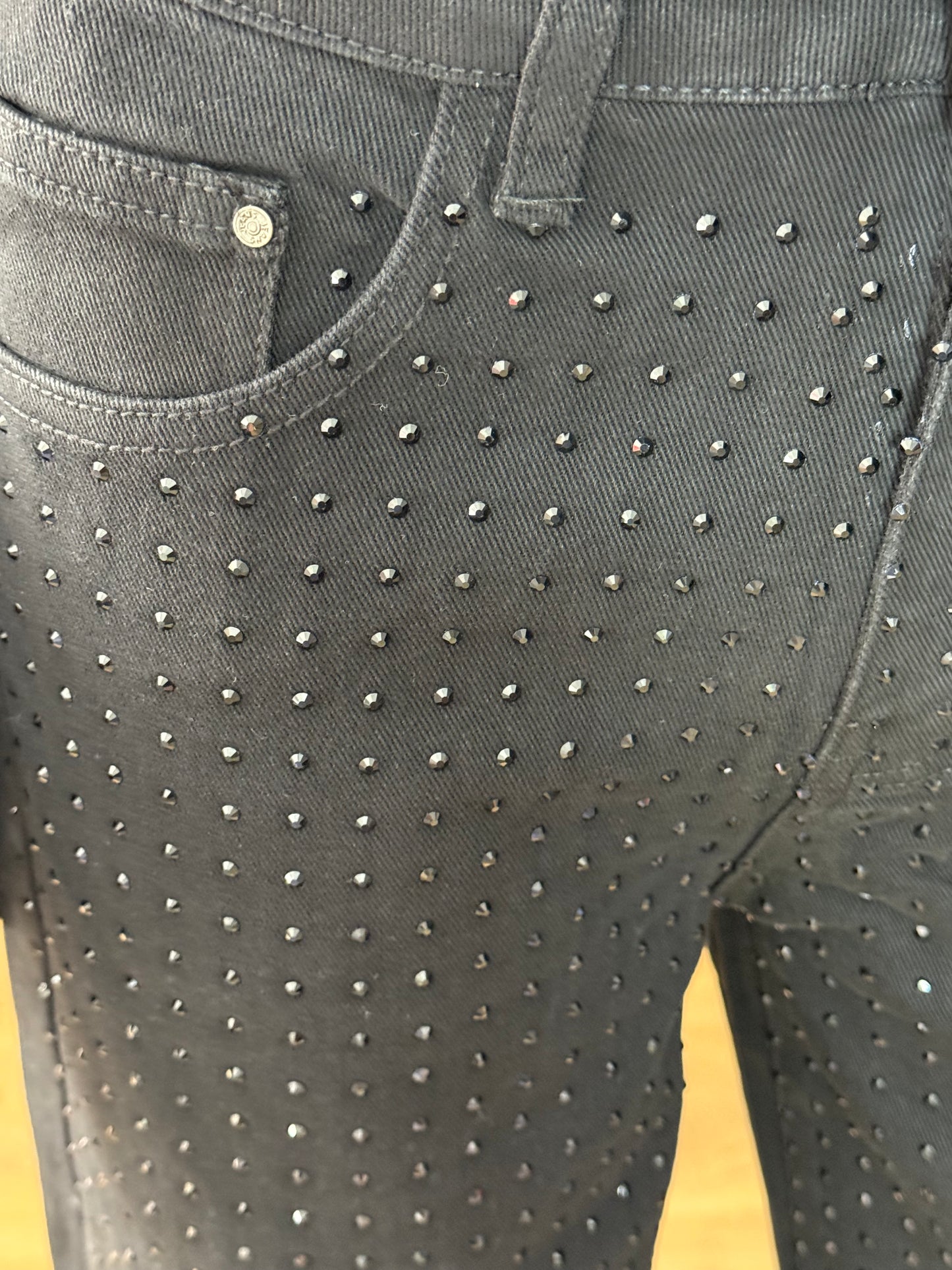 Zwarte wide leg jeans met stras