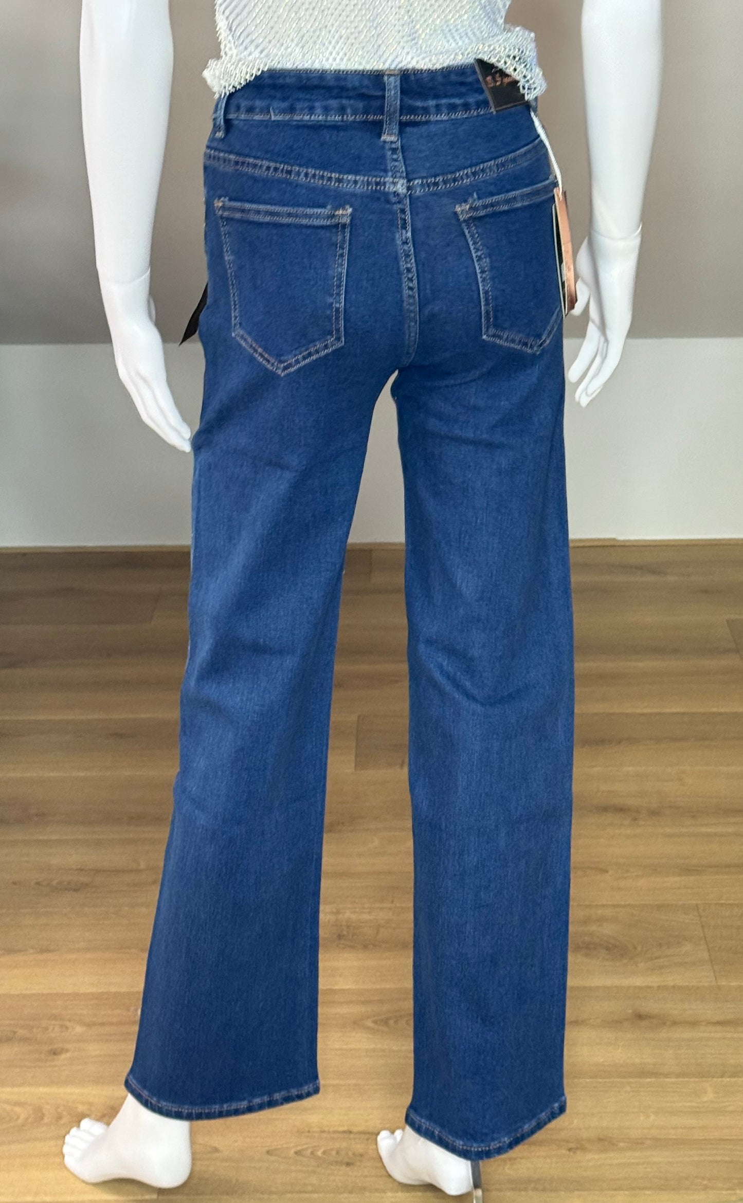 Wide leg jeans met stras