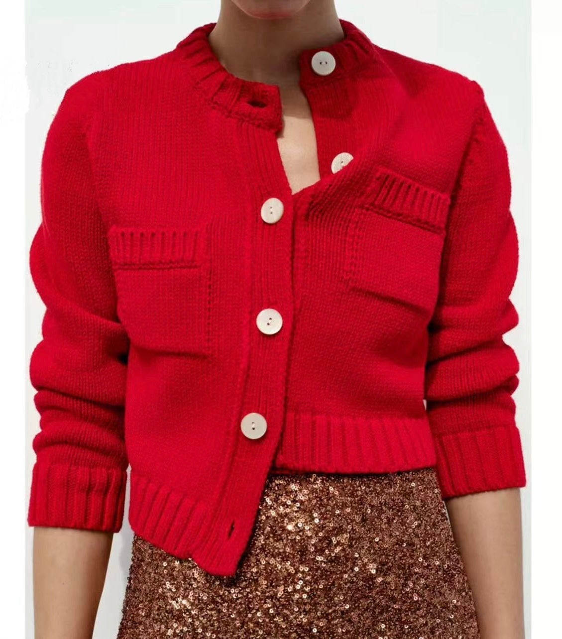 Gebreid Vest met Knopen - 2 kleuren