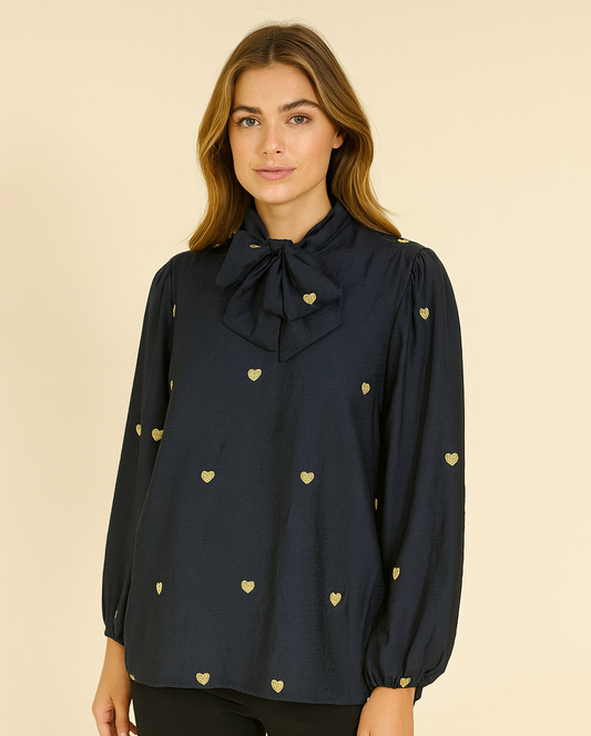 Amora Heart Blouse – Zilveren of Gouden Hartjes