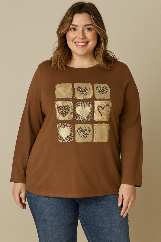 Heart Print Longsleeve Top