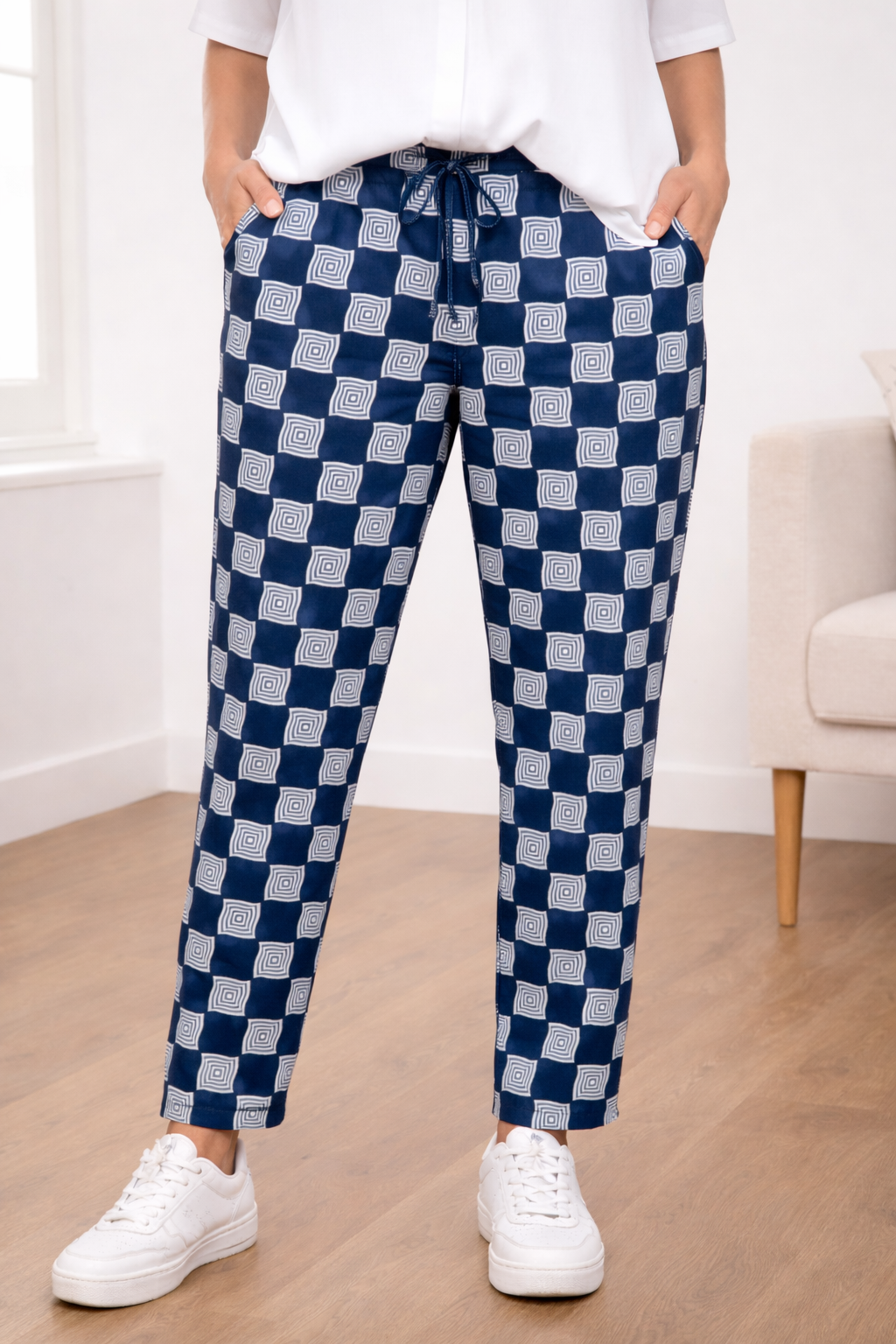 Travel Broek blauw met print