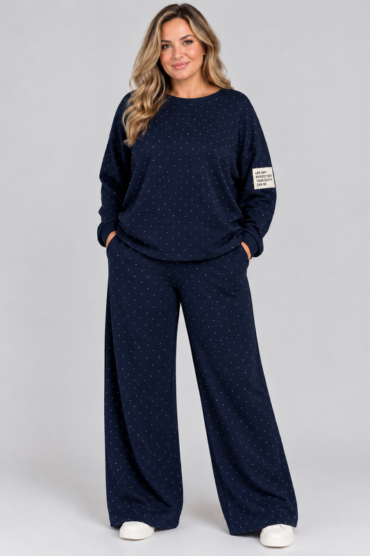 Glamoureus joggingpak met studs – One Size
