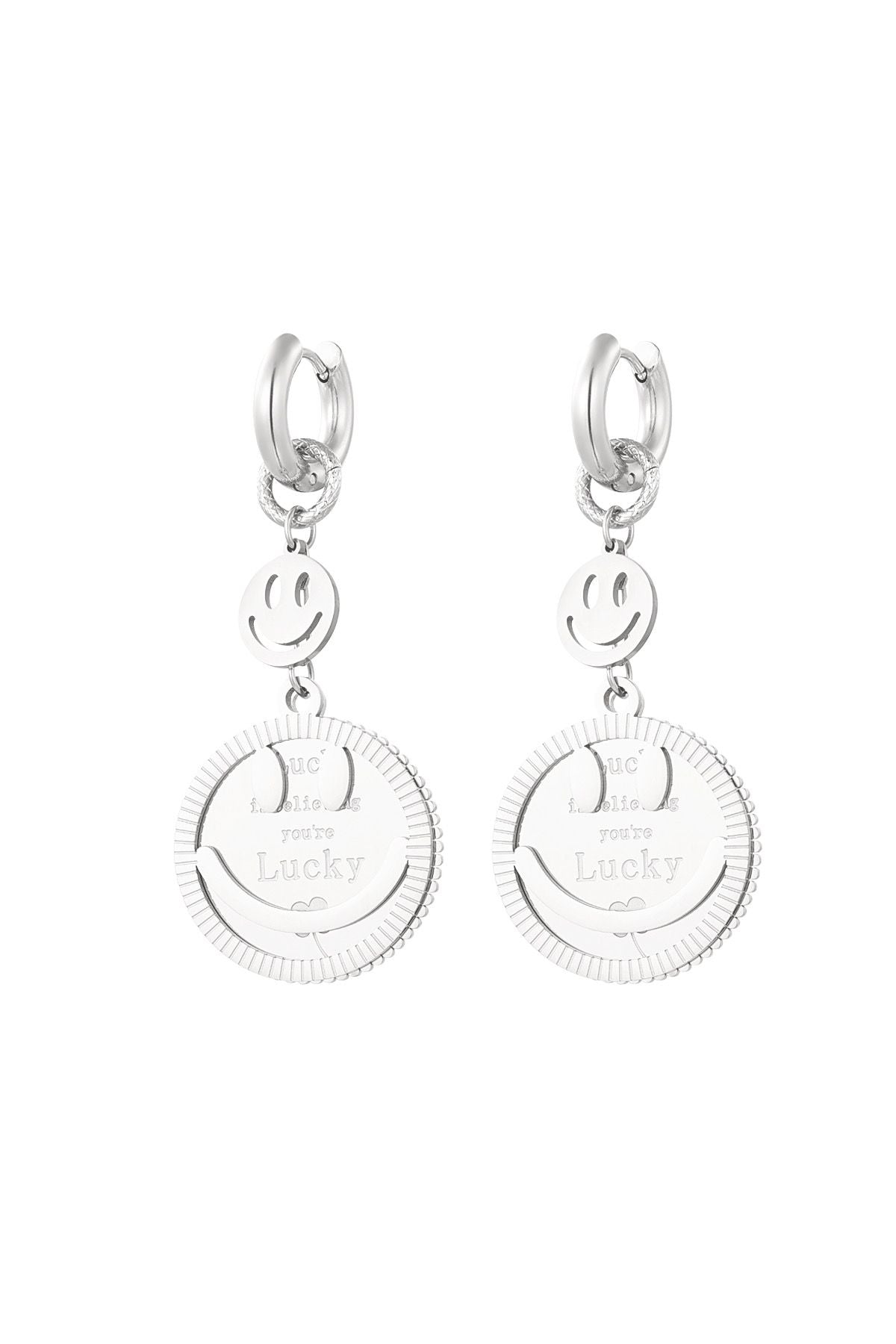 Smiley Oorbellen Goud of Zilver