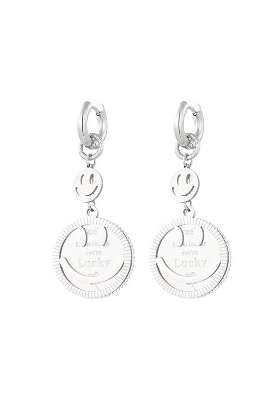 Smiley Oorbellen Goud of Zilver