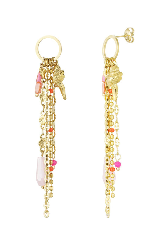 Ibiza stijl oorbellen goud