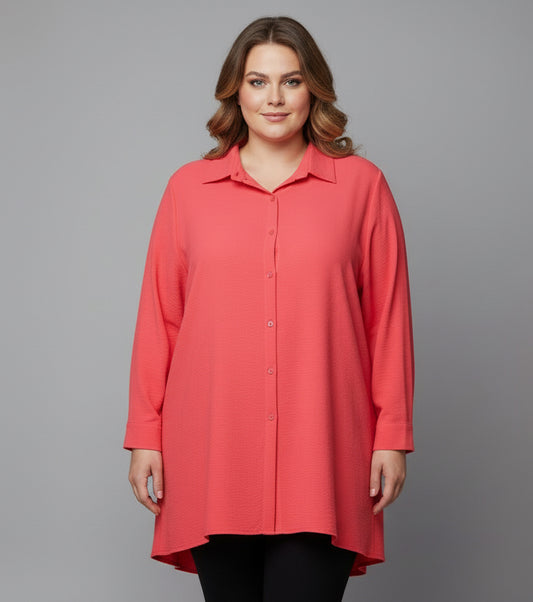 Blouse met plissé achterkant grote maat