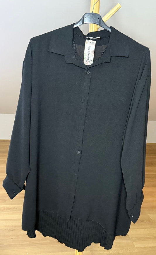 Blouse met plissé achterkant grote maat