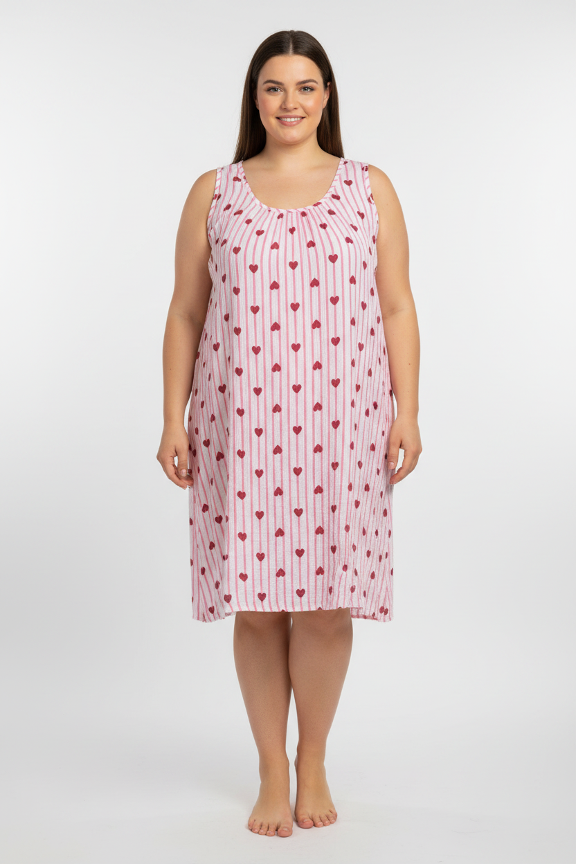 Gestreepte Neon jurk met hartjes