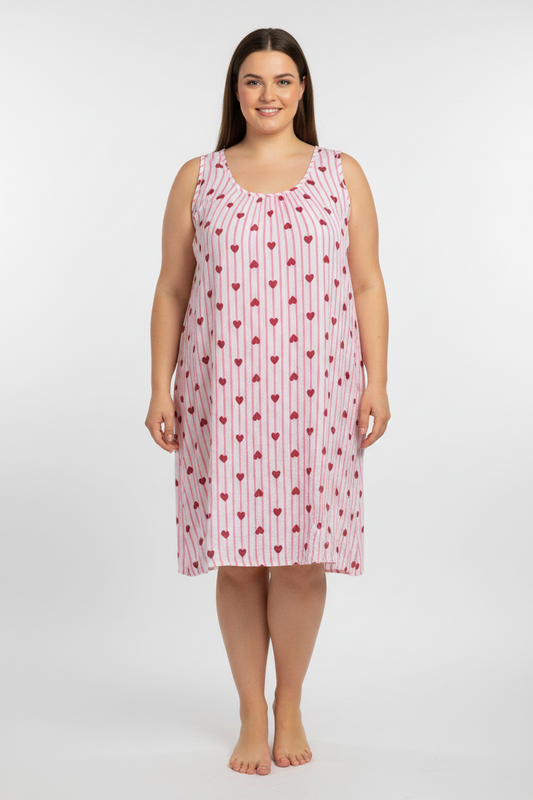 Gestreepte Neon jurk met hartjes
