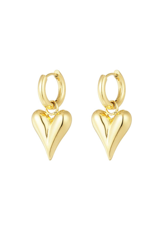 Oorbellen met hart hangers
