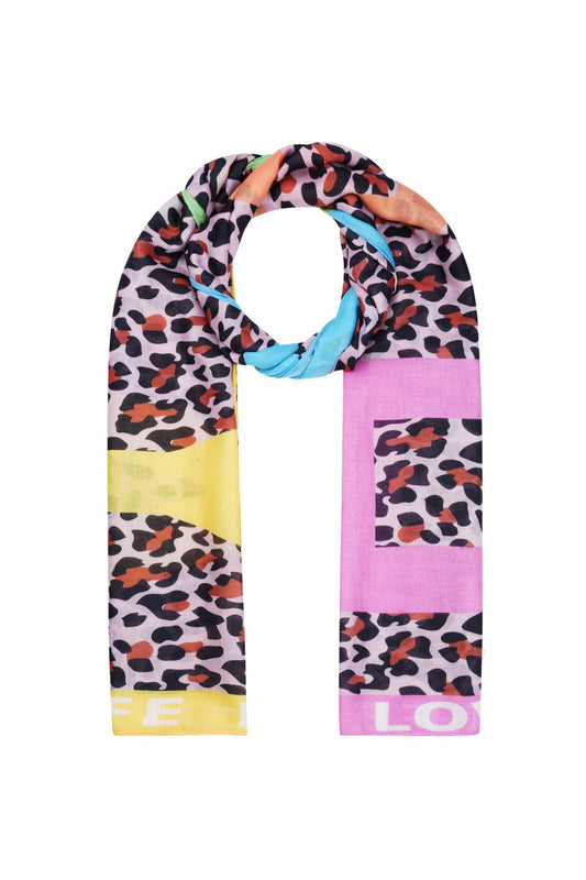 Sjaal panterprint multi color
