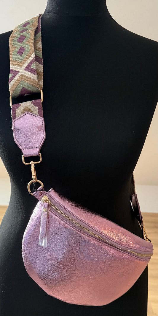 Metallic schoudertas in 3 kleuren