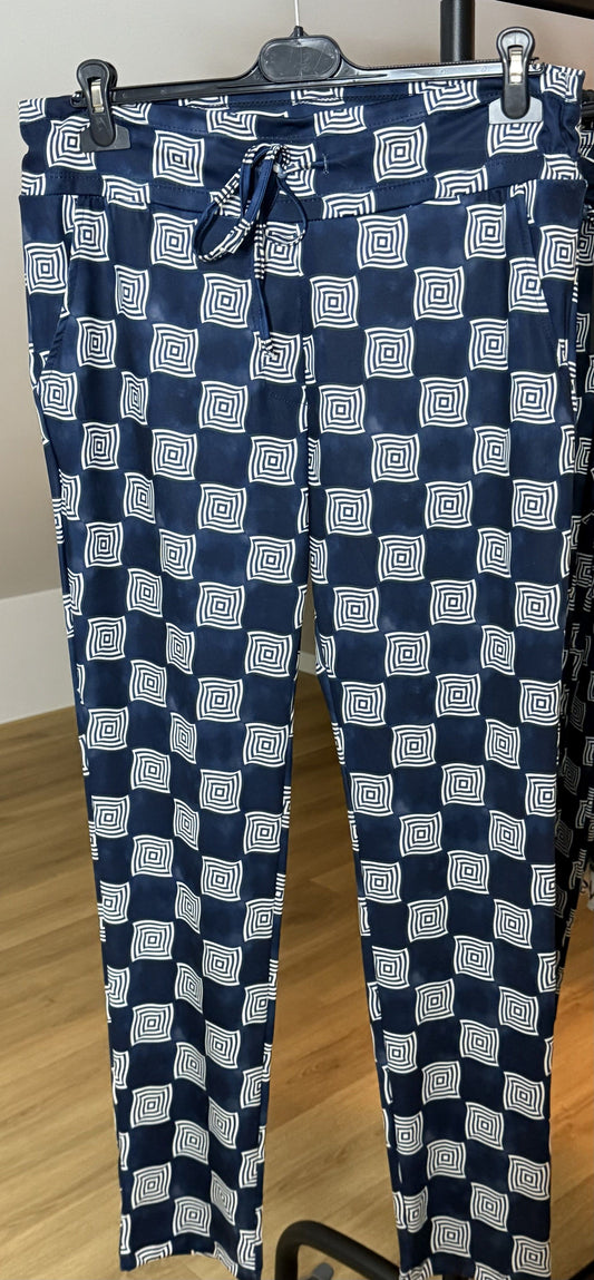 Travel Broek blauw met print