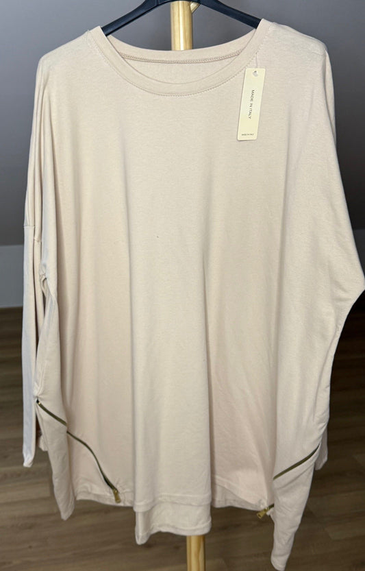 Trui met ritsdetail grote maat