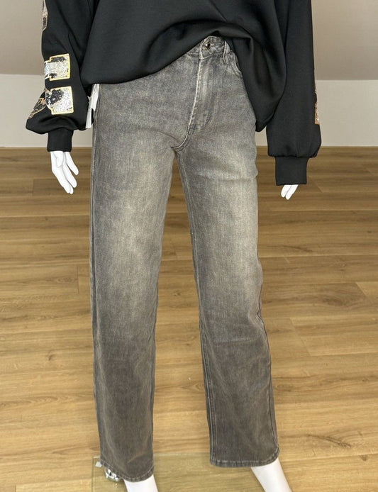 Jeans wide zwart/grijs